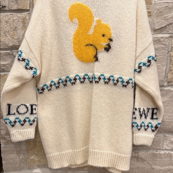 Loewe Obersized Graphic Cream Knit Cardigan with Pockets -size S- NEW - Picture 9 of 12